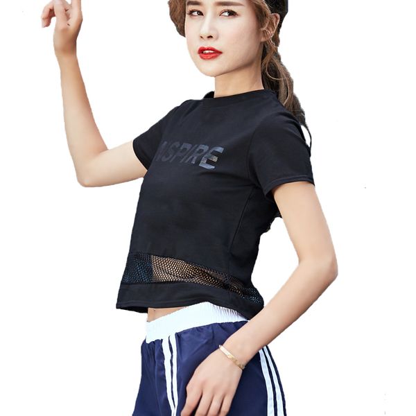 summer breathable net air sports leisure t-shirts dry fitness clothes yoga running take the navel letter jacket, Black;blue
summer breathable net air sports leisure t-shirts dry fitness clothes yoga running take the navel letter jacket, Black;blue