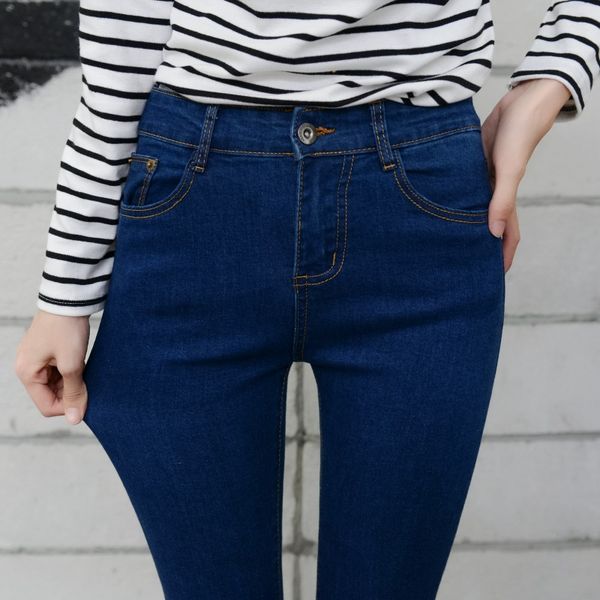 fashion women denim jeans slim skinny pencil pants high waist jeans scretched full length trousers female washed casual regular, Blue
fashion women denim jeans slim skinny pencil pants high waist jeans scretched full length trousers female washed casual regular, Blue