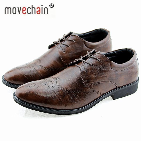 movechain men's lace-up leather dress wedding flats man business office oxfords mens casual vintage carved brogue shoes, Black
movechain men's lace-up leather dress wedding flats man business office oxfords mens casual vintage carved brogue shoes, Black