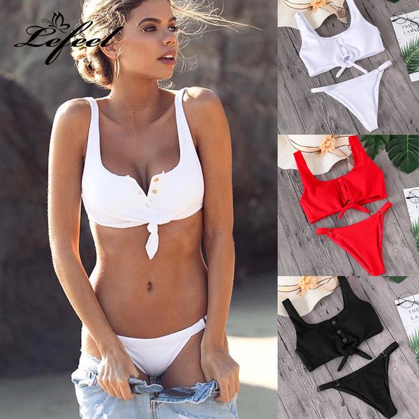 lefeel 2018 two piece bikini set solid swimwear low waist swimsuit women bikinis bathing suit summer biquini, White;black
lefeel 2018 two piece bikini set solid swimwear low waist swimsuit women bikinis bathing suit summer biquini, White;black