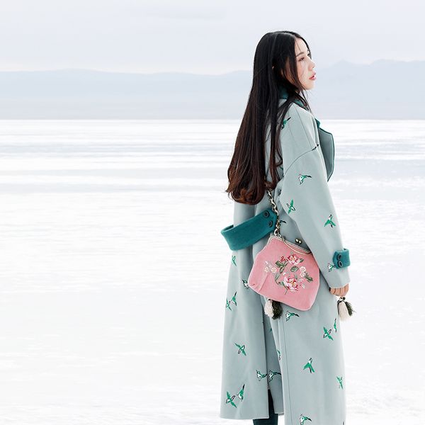 lynette's chinoiserie autumn winter women thickening wool coat white embroidered berber fleece outerwear wadded jacket, Black
lynette's chinoiserie autumn winter women thickening wool coat white embroidered berber fleece outerwear wadded jacket, Black