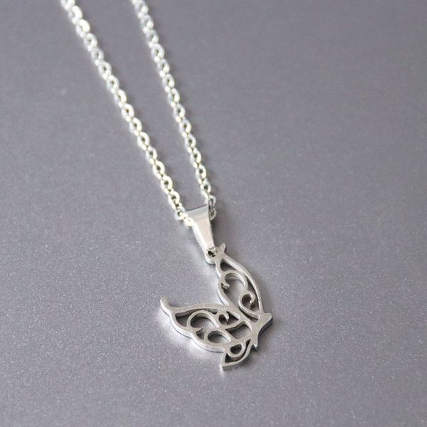 1pc flying butterfly stainless steel necklace cute insect pendants necklaces women kids fashion memorial jewelry, Silver
1pc flying butterfly stainless steel necklace cute insect pendants necklaces women kids fashion memorial jewelry, Silver