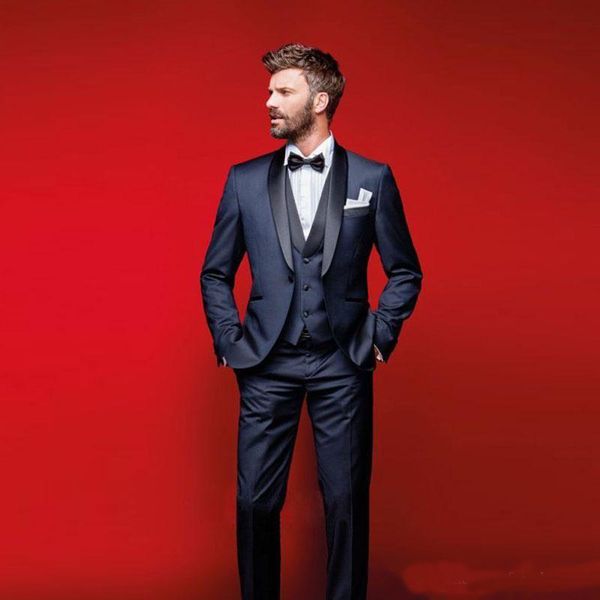new navy blue wedding tuxedos slim fit suits for men groomsmen suit three pieces prom formal men suits (jacket +pants+vest), Black;gray
new navy blue wedding tuxedos slim fit suits for men groomsmen suit three pieces prom formal men suits (jacket +pants+vest), Black;gray