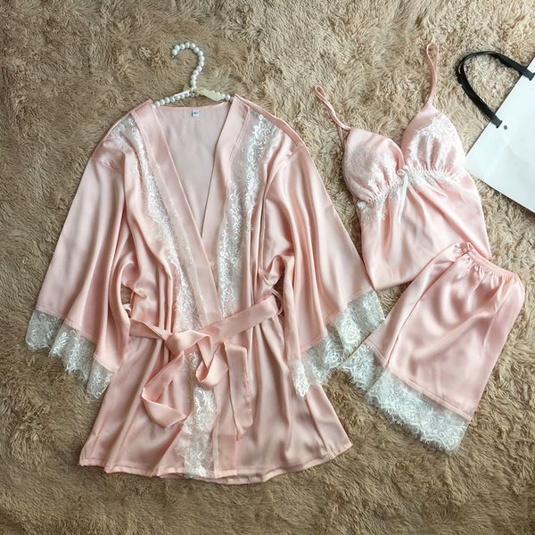 women pyjamas lace sleepwear female summer satin pajamas for women pijama kimono elegant silk pajamas, Red;black
women pyjamas lace sleepwear female summer satin pajamas for women pijama kimono elegant silk pajamas, Red;black