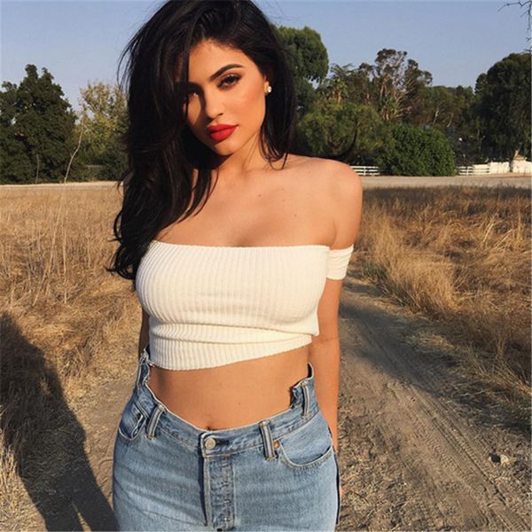 women strapless crop boat neck tube ribbed beach wear bustier casual blusas ribbed crop mujer t shirt 18, White
women strapless crop boat neck tube ribbed beach wear bustier casual blusas ribbed crop mujer t shirt 18, White