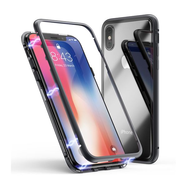 Магнитный адсорбционный чехол для iPhone X Прозрачное закаленное стекло Назад Полны
Магнитный адсорбционный чехол для iPhone X Прозрачное закаленное стекло Назад Полны
