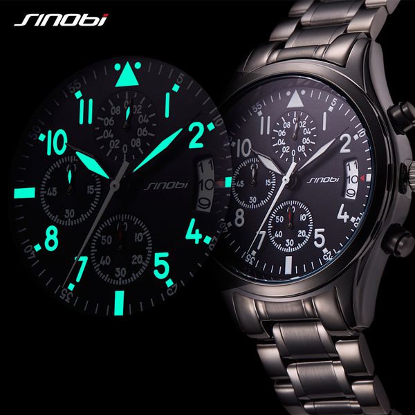sinobi 2017 mens watches business stainless steel quartz watch male sport chronograph clock relogio masculino, Slivery;brown
sinobi 2017 mens watches business stainless steel quartz watch male sport chronograph clock relogio masculino, Slivery;brown