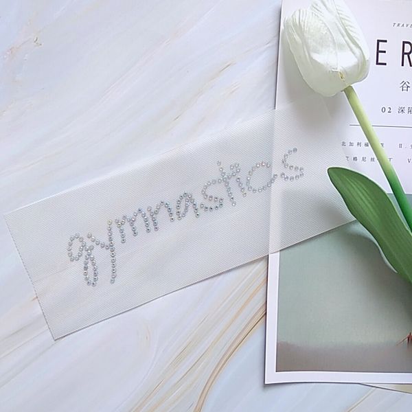 Wholesale Cheap Word Gymnastics Rhinestone Transfer Iron On Hot Fix Applique