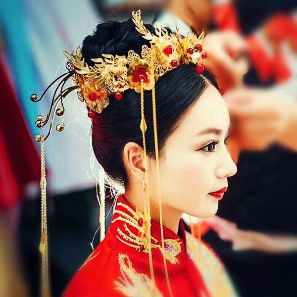 bridal gowns ancient costumes chinese style hairpin chinese hair rings, Golden;white
bridal gowns ancient costumes chinese style hairpin chinese hair rings, Golden;white