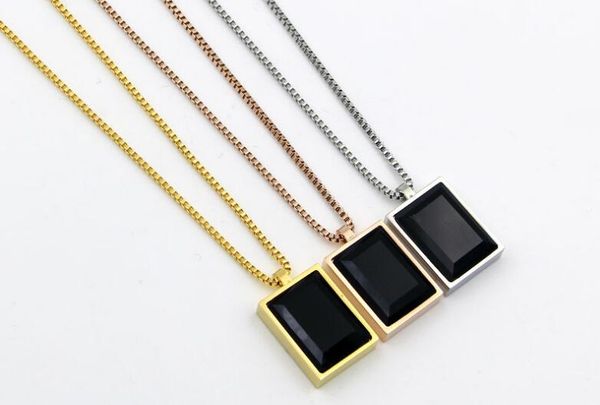 new korean version of the black square crystal diamond pendant necklace fashion trend female titanium steel short necklace chain, Silver
new korean version of the black square crystal diamond pendant necklace fashion trend female titanium steel short necklace chain, Silver