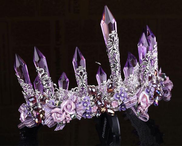 2019 summer new wedding bridal lavender crystal crown hair accessories baroque vintage crown +earrings rhinestone jewelry set ing, Silver
2019 summer new wedding bridal lavender crystal crown hair accessories baroque vintage crown +earrings rhinestone jewelry set ing, Silver