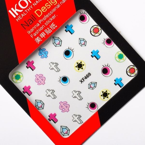 ikonna xf469 six star crosses dollar symbols currency symbols hexagonal diamond eyeballs nail art stickers, Black
ikonna xf469 six star crosses dollar symbols currency symbols hexagonal diamond eyeballs nail art stickers, Black