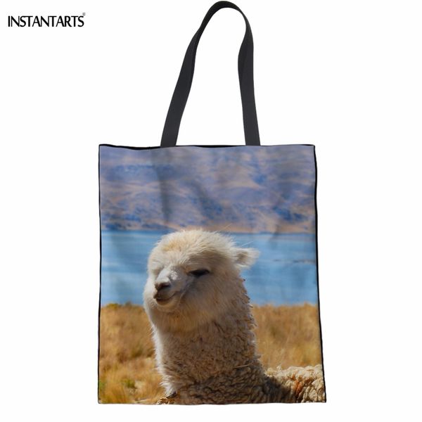 instantarts kawaii animal alpaca printed woman's linen shopping tote bags casual lady summer beach bags reusable folding eco bag
instantarts kawaii animal alpaca printed woman's linen shopping tote bags casual lady summer beach bags reusable folding eco bag