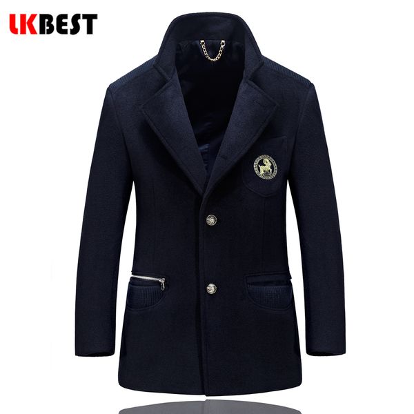 lknew men wool blend overcoat winter long trench coat men windproof winter jacket keep warm business wool suit 15177, Black
lknew men wool blend overcoat winter long trench coat men windproof winter jacket keep warm business wool suit 15177, Black