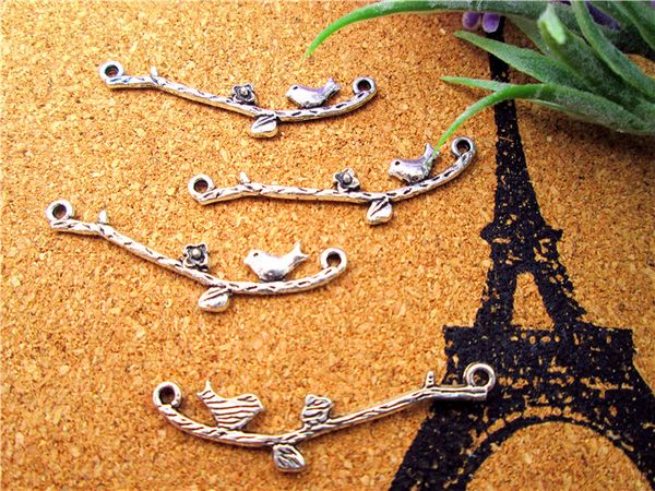 90pcs of antique tibetan silver bird on a branch connector charms 40x10mm, Bronze;silver
90pcs of antique tibetan silver bird on a branch connector charms 40x10mm, Bronze;silver