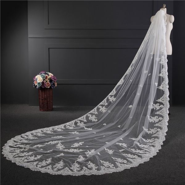 2018 new long white ivory wedding veil appliques lace beaded bridal veils bride wedding accessories for wedding dresses qc1212, Black
2018 new long white ivory wedding veil appliques lace beaded bridal veils bride wedding accessories for wedding dresses qc1212, Black