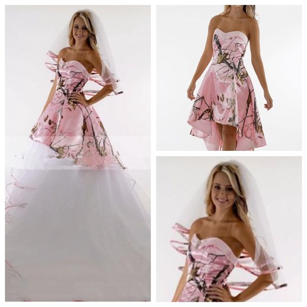 2018 sweetheart pink camo wedding dresses tulle skirt tiered bridal gowns lace up back two piece formal real tree wedding wear cheap, White
2018 sweetheart pink camo wedding dresses tulle skirt tiered bridal gowns lace up back two piece formal real tree wedding wear cheap, White