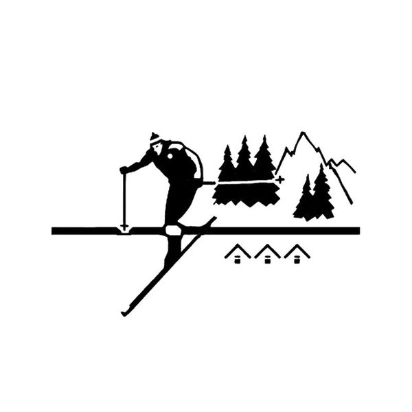15*9cm fashion down slopes skiing decor silhouette vinyl car styling car stickers