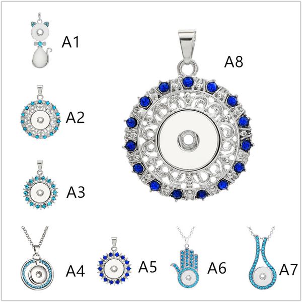 32 plenty blue of styles noosa chunk assorted snap buttons pendant necklaces stainless steel chain jewelry necklace, Silver
32 plenty blue of styles noosa chunk assorted snap buttons pendant necklaces stainless steel chain jewelry necklace, Silver