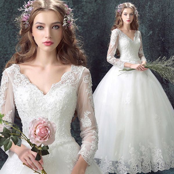 boho v шеи бальное платье свадебные платья 2019 с длинными рукавами свадебные платья зашнуровать свадебное платье, White
boho v шеи бальное платье свадебные платья 2019 с длинными рукавами свадебные платья зашнуровать свадебное платье, White