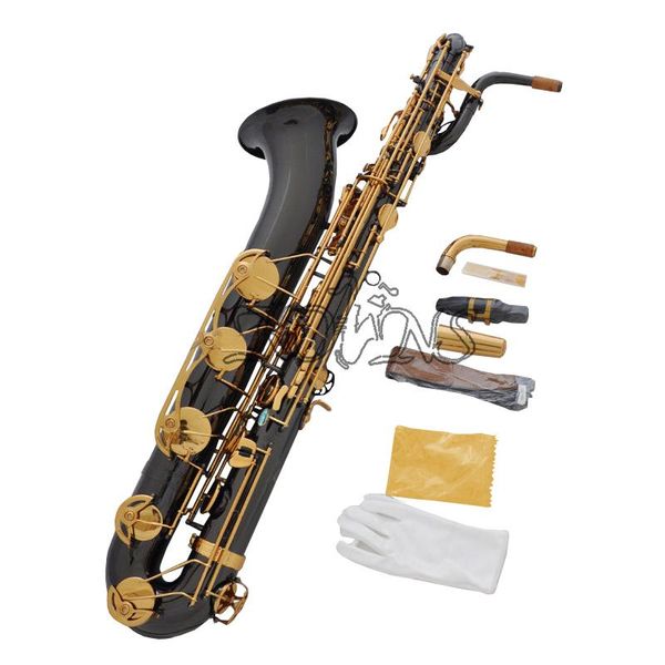 new professional musical instrument saxophone black nickel surface with gold keys eb baritone sax abalone shell button with case mouthpiece
new professional musical instrument saxophone black nickel surface with gold keys eb baritone sax abalone shell button with case mouthpiece