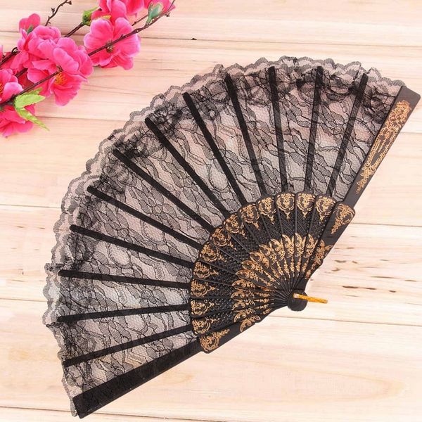 1 pcs chinese vintage fancy dress costume party bar dancing folding lace hand fan (color: black
1 pcs chinese vintage fancy dress costume party bar dancing folding lace hand fan (color: black