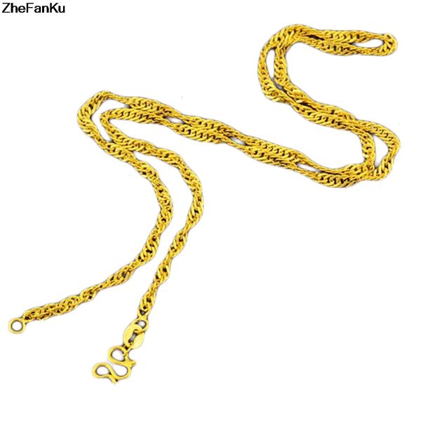 2mm women girls jewelry gold color twisted water wave style necklace chains 45cm free, Silver
2mm women girls jewelry gold color twisted water wave style necklace chains 45cm free, Silver