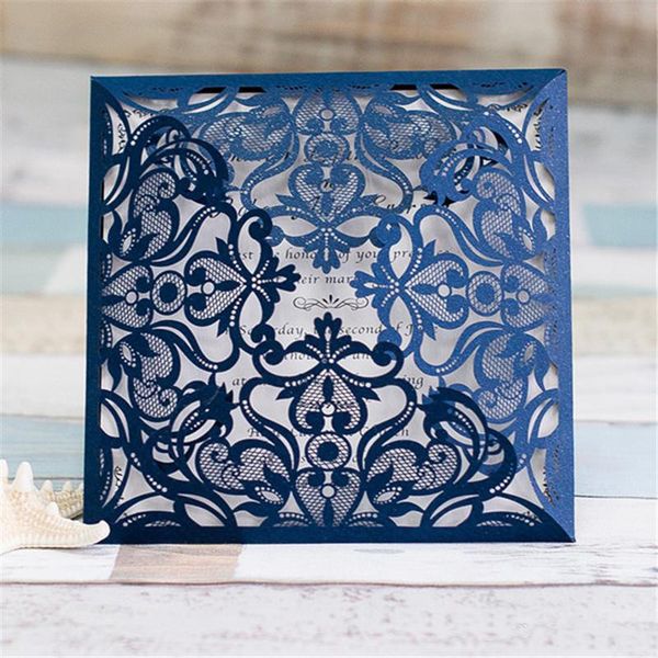 2018 navy blue printed wedding invitations cards with hollow out rustic laser cut invatation card flowers elegant party invites, Black
2018 navy blue printed wedding invitations cards with hollow out rustic laser cut invatation card flowers elegant party invites, Black