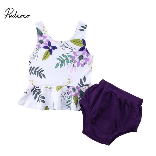 2018 brand new newborn toddler baby girls summer lovely clothes sets sleeveless floral print ruffles vest solid shorts 2pcs, White
2018 brand new newborn toddler baby girls summer lovely clothes sets sleeveless floral print ruffles vest solid shorts 2pcs, White