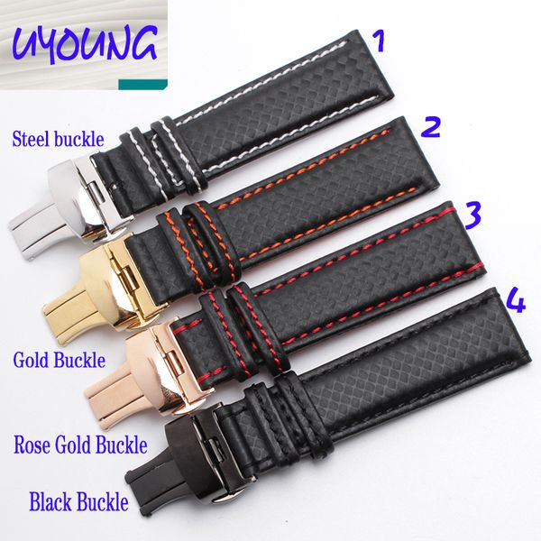 men and women watch with 18/20/21/22/23/24mm carbon fiber embossed leather watchband black butterfly, Black;brown
men and women watch with 18/20/21/22/23/24mm carbon fiber embossed leather watchband black butterfly, Black;brown