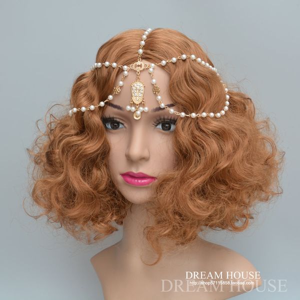 seaside holiday hair accessory bohemian frontal chain pendant retro bride headdress forehead chain, White
seaside holiday hair accessory bohemian frontal chain pendant retro bride headdress forehead chain, White