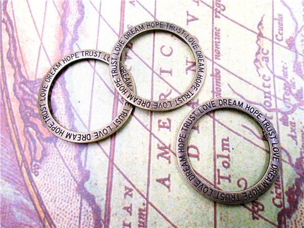 30pcs antique bronze hope.trust.love.dream round rings circle charm pendant 36mm, Bronze;silver
30pcs antique bronze hope.trust.love.dream round rings circle charm pendant 36mm, Bronze;silver