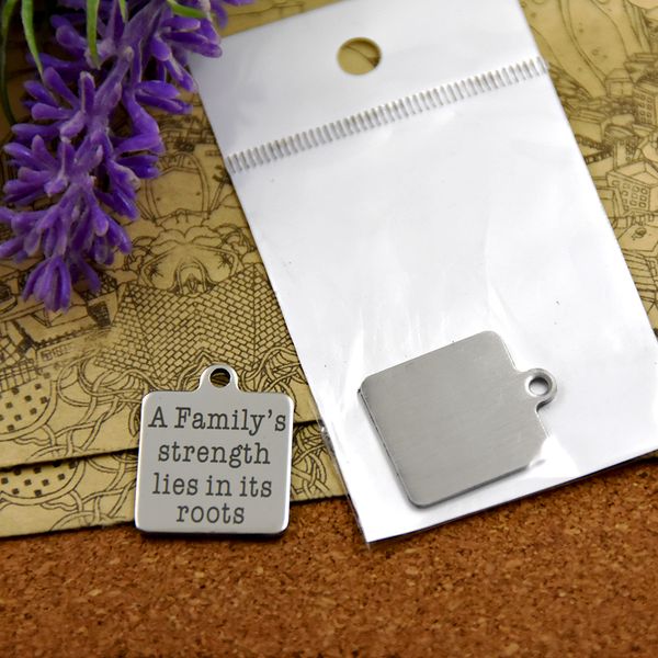 40pcs--"a familly"s strength lies in his roots"stainless steel charms more style for choosing diy charms pendants for necklac, Bronze;silver
40pcs--"a familly"s strength lies in his roots"stainless steel charms more style for choosing diy charms pendants for necklac, Bronze;silver