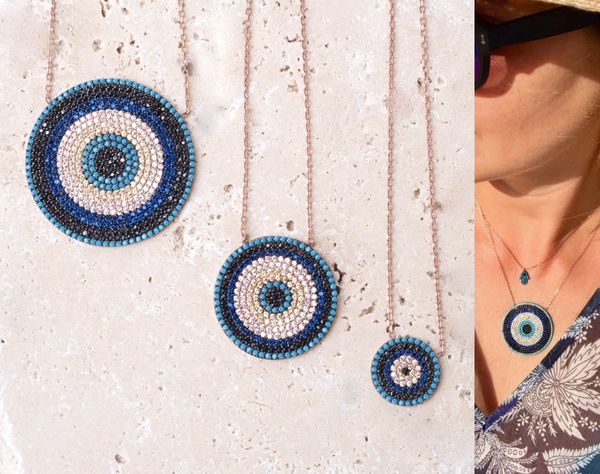 whole saleNEW Authentic turquoises turkish evil eye round fashion trendy girl lady micro pave cz fashion necklace
whole saleNEW Authentic turquoises turkish evil eye round fashion trendy girl lady micro pave cz fashion necklace