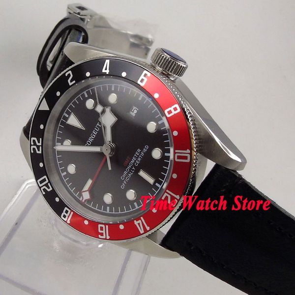 41mm corgeut gmt men's watch black dial luminous rotating bezel sapphire glass automatic movement wrist watch cor110, Slivery;brown
41mm corgeut gmt men's watch black dial luminous rotating bezel sapphire glass automatic movement wrist watch cor110, Slivery;brown