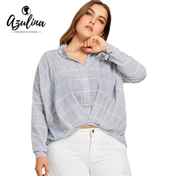 azulina grid high low women plus size blouse 2018 autumn long sleeve v-neck plaid shirts casual big size ladies blouses 5xl, White
azulina grid high low women plus size blouse 2018 autumn long sleeve v-neck plaid shirts casual big size ladies blouses 5xl, White