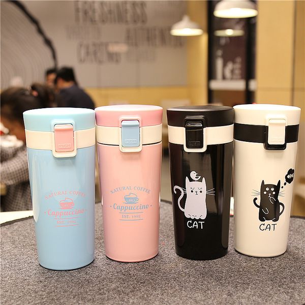 stainless steel vacuum flask coffee cups mugs for car thermal bottle thermocup fashion cute cat tumbler
stainless steel vacuum flask coffee cups mugs for car thermal bottle thermocup fashion cute cat tumbler