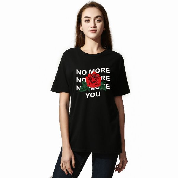 summer casual t-shirt women no more letters rose design tees short sleeved plus size loose t-shirts, White
summer casual t-shirt women no more letters rose design tees short sleeved plus size loose t-shirts, White