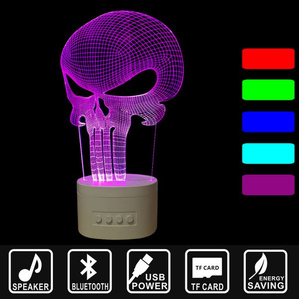 3d led usb night light bluetooth speaker color change along with music nightlight home decor lamp punisher mask
3d led usb night light bluetooth speaker color change along with music nightlight home decor lamp punisher mask