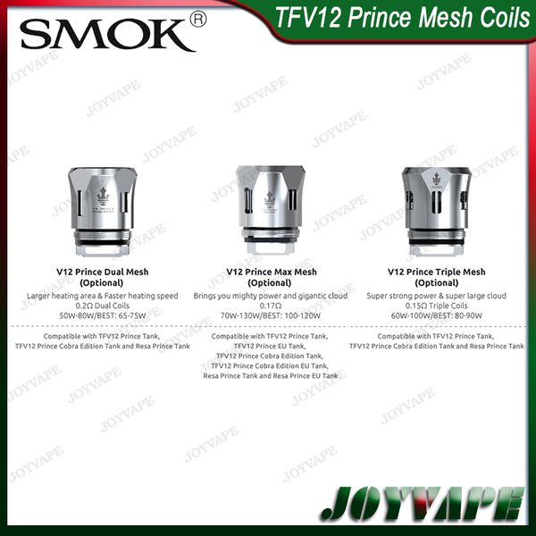 

SMOK TFV12 PRINCE Сменные катушки V12 Prince Dual Mesh Тройная сетка Max Mesh Катушка для TFV12 / RESA PRINCE TANK 100% оригинал 100% оригинал