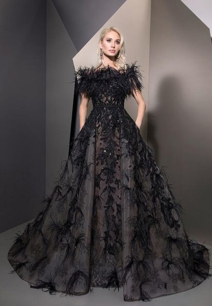 ziad nakad black prom dresses a line luxury feathers off the shoulder lace appliqued beads quinceanera dresses evening party wear formal
ziad nakad black prom dresses a line luxury feathers off the shoulder lace appliqued beads quinceanera dresses evening party wear formal