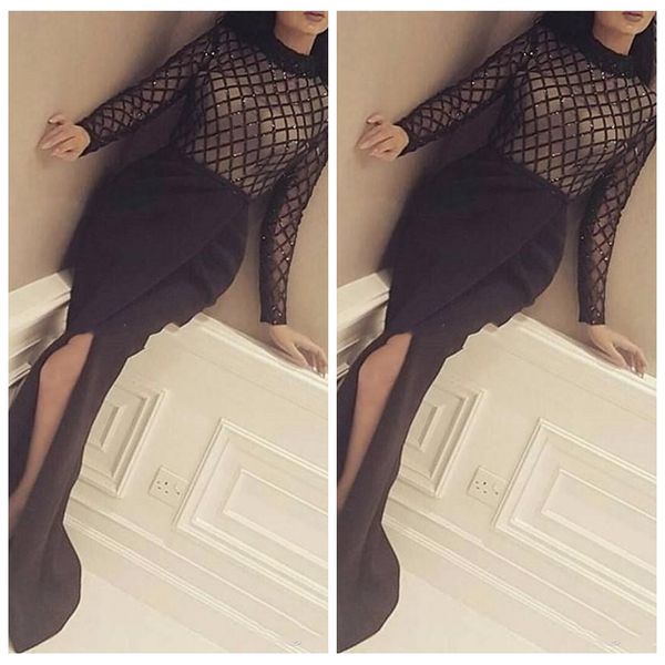 2018 elegant long sleeves black prom dresses front split transparent high neck prom dress saudi arabia evening gowns vestido de fiesta
2018 elegant long sleeves black prom dresses front split transparent high neck prom dress saudi arabia evening gowns vestido de fiesta