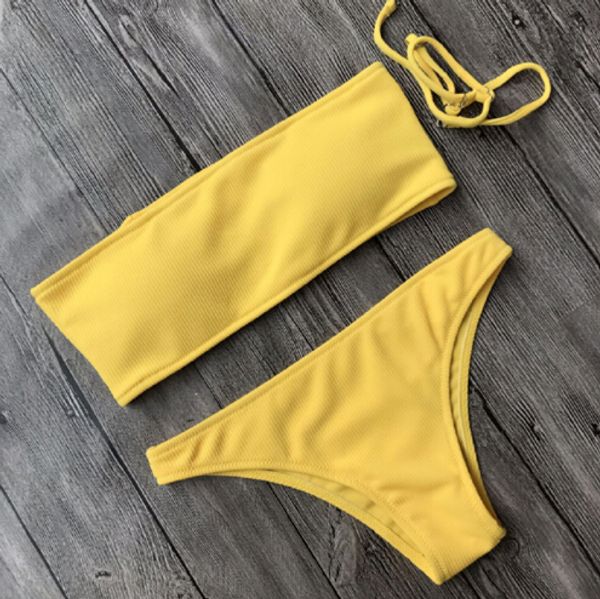 women solid bandage strappy new wear push-up padded bra bandage bikini set swimsuit triangle swimwear bathing, White;black
women solid bandage strappy new wear push-up padded bra bandage bikini set swimsuit triangle swimwear bathing, White;black