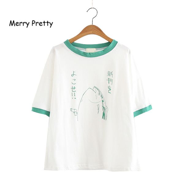 merry pretty new women harajuku t-shirts fish print kawaii white funny t shirt summer o-neck sweet cotton tee shirt femme
merry pretty new women harajuku t-shirts fish print kawaii white funny t shirt summer o-neck sweet cotton tee shirt femme