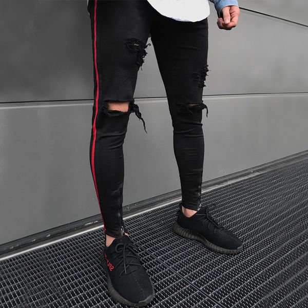 men hip hop skinny motorcycle denim pants ankle zipper designer black jeans mens pantalones vaqueros hombre biker jeans men, Blue
men hip hop skinny motorcycle denim pants ankle zipper designer black jeans mens pantalones vaqueros hombre biker jeans men, Blue