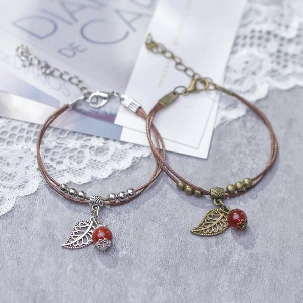 wholesale female vintage red cherry bracelet simple retro village beads leaves pendant leather bangle, Golden;silver
wholesale female vintage red cherry bracelet simple retro village beads leaves pendant leather bangle, Golden;silver