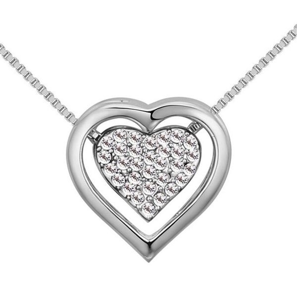 romantic double heart necklaces pendants crystal from swarovski elements for women jewelry valentine's day gift 26578, Silver
romantic double heart necklaces pendants crystal from swarovski elements for women jewelry valentine's day gift 26578, Silver
