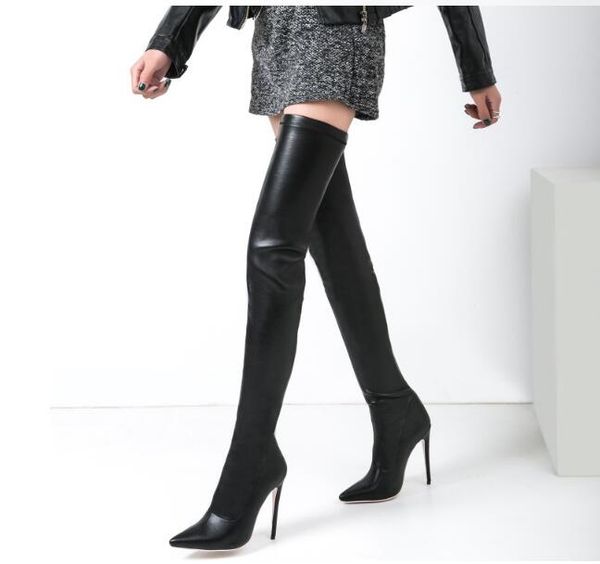 chaussures femme boots leather stockings ladies overknee boots crotch female winter high heel long stretch booties, Black
chaussures femme boots leather stockings ladies overknee boots crotch female winter high heel long stretch booties, Black