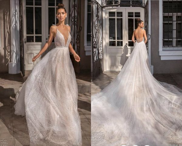 elihav sasson 2019 wedding dresses spaghetti lace appliques pearls backless long train beach wedding gowns plus size vestido de novia, White
elihav sasson 2019 wedding dresses spaghetti lace appliques pearls backless long train beach wedding gowns plus size vestido de novia, White