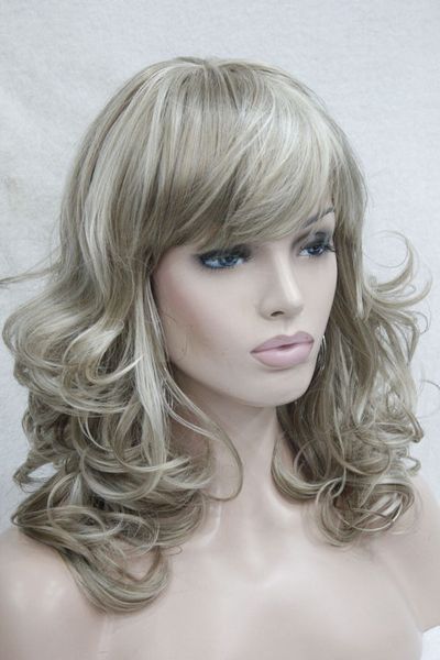 d26 synthetic grey women lady medium curly hair natural full wig cospaly q, Black;brown
d26 synthetic grey women lady medium curly hair natural full wig cospaly q, Black;brown